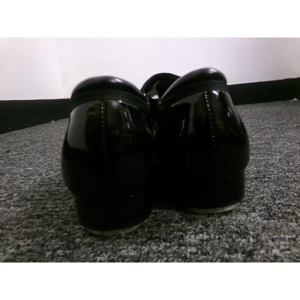 Pre-Owned Dance Tap Shoes Freestyle Kids 2.5M Mary Jane Patent Shiny Black Loop